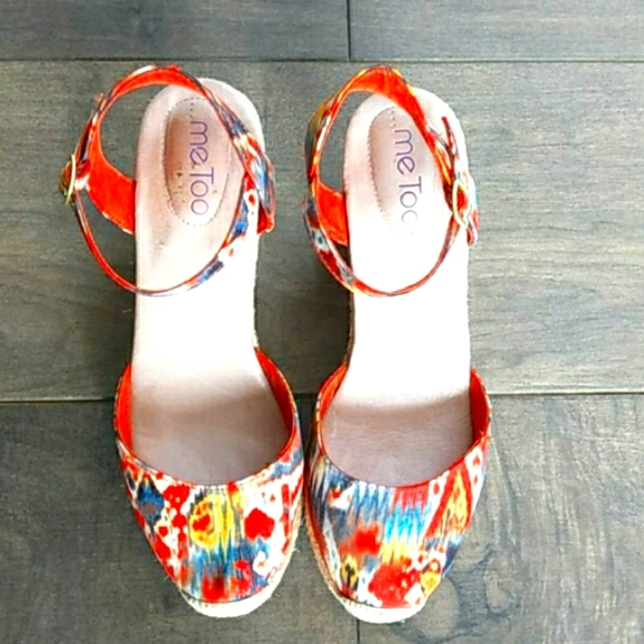 ME TOO PRINT ESPRIDRILLE WEDGE SANDALS 8.5 - Picture 3 of 8